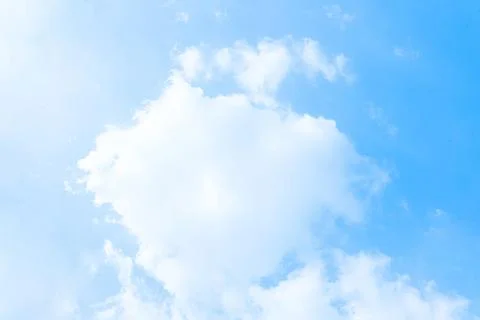 Bright blue sky with fluffy white cumulus clouds during daytime white cloud 스톡 사진