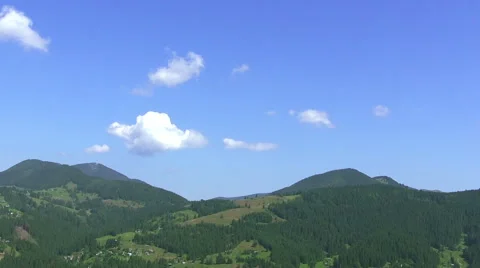 Bright blue sky in mountains with clouds,. Time lapse Video stock 41632724