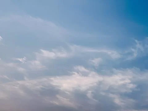 Bright Blue Sky With Soft White Cirrus Clouds Daytime Jakarta Indonesia Stock Photos