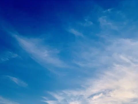 Bright Blue Sky with Soft White Clouds Background Image Jakarta Indonesia Stock Photos