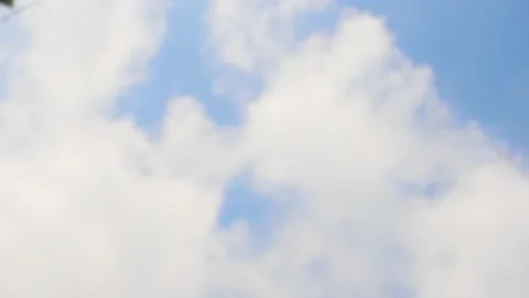 Bright Blue Sky With White Clouds Covering The Clear Sky Stock Footage 238794810