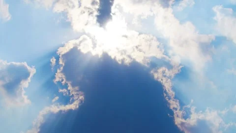 Bright blue sky with white clouds and shining sun Timelapse Nature, Timelapse Stock Footage 328408978