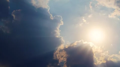 Bright blue sky with white clouds and shining sun Timelapse Nature, Timelapse Stock Footage 328408979