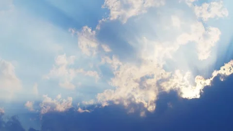 Bright blue sky with white clouds and shining sun Timelapse Nature, Timelapse Видео 328408981