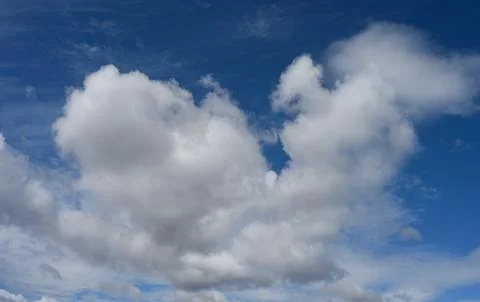 Bright Blue Sky with White Clouds for Outdoor Recreation and Travel Backgrounds Stock Photos