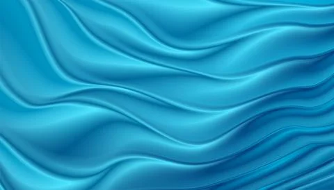 Bright blue smooth glossy waves abstract elegant background Stock Illustration