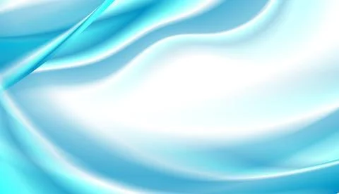 Bright blue smooth glossy waves abstract elegant background Stock Illustration