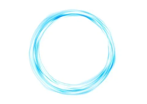 Bright blue smooth glossy wavy circles on white background Stock Illustration