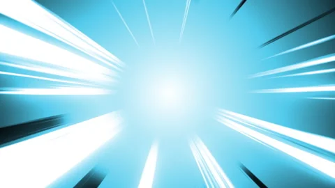 Bright blue speed lines radiating outward in a dynamic motion Stock Footage 291178765