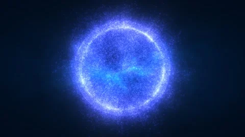 Bright blue sphere with a cosmic texture, floating against a dark backgroun.. Stock Footage 288860452