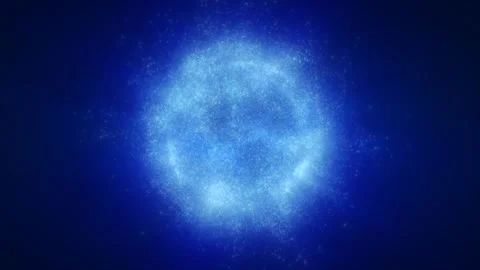 Bright blue sphere with a cosmic texture, floating against a dark backgroun.. Stock Footage 292770269