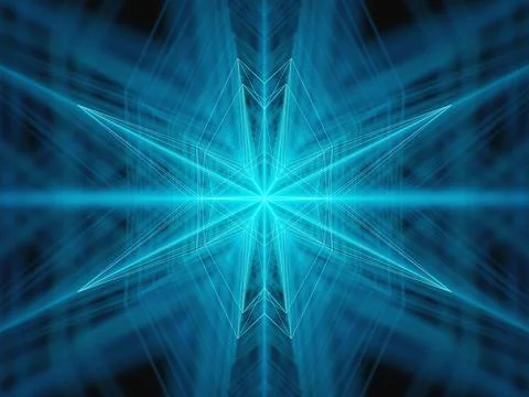 Bright blue star, 3d-rendering. Abstract Background.Stock illustration. Stock Illustration