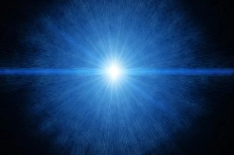 Bright blue star. Explosion flash background Stock Illustration