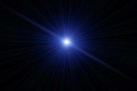 Bright blue star. Explosion flash background Illustrazione stock