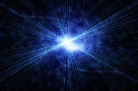 Bright blue star. Explosion flash background 스톡 일러스트