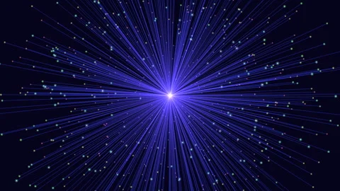Bright blue starburst explosion dazzling light bursting in all directions Stockbeeldmateriaal 292951040