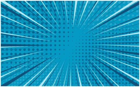Bright blue striped retro comic background Stock Illustration