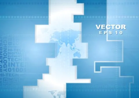 Bright blue tech background Stock Illustration