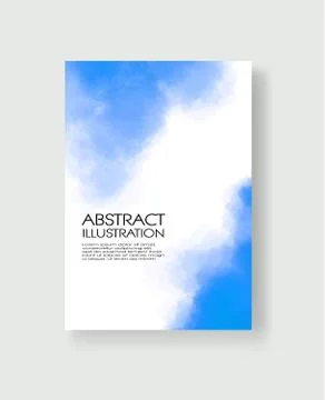 Bright blue textures, abstract hand painted watercolor banner. Stock Illustration