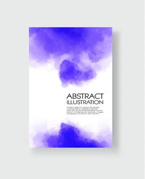 Bright blue textures, abstract hand painted watercolor banner. Stock Illustration