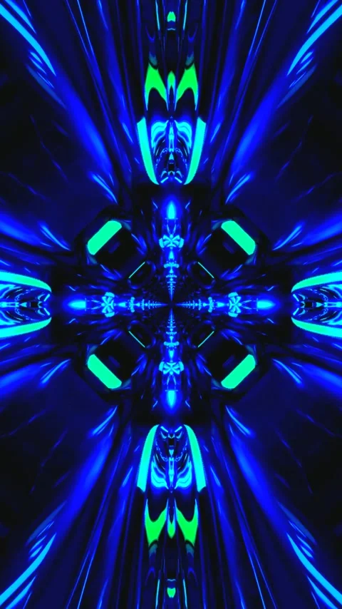 Bright blue tunnel video loop creates dynamic visual rhythm for screensaver u Stock Footage 321270463