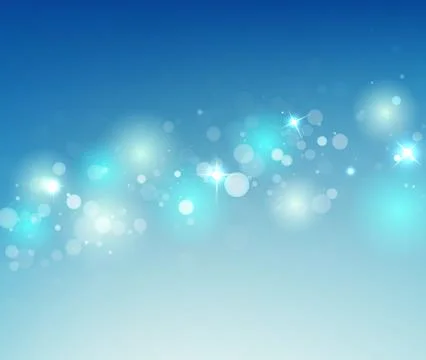 Bright Blue Vector Bokeh Background With Sparkling Holiday Lights Stock-Illustration