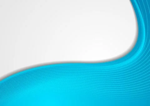 Bright blue wave and dotted lines abstract elegant background Stock Illustration