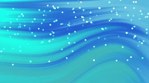 Bright blue wavy gradient background pattern with many small white glowing dots. Stock Footage 336223699