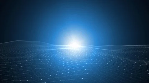Bright blue wavy network net animation Stock Footage 125344735