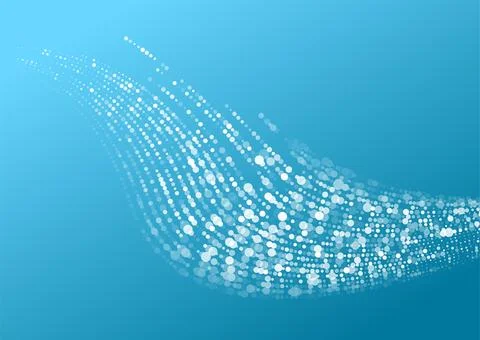 Bright blue white minimal dotted wavy lines abstract background Stock Illustration