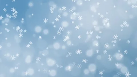 Bright Blue Winter Background with Snowflakes and Bokeh Particles. Stock Footage 320521537