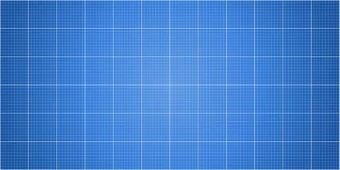Bright blueprint background with glowing grid lines on blue surface Stock Illustration