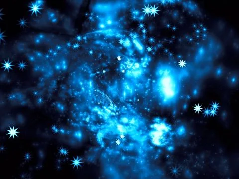 Bright blurred space theme background - abstract digitally generated image Stock Illustration