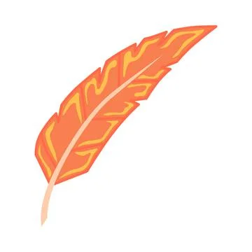Bright boho style feather vector isolated illustration Stock Illustration