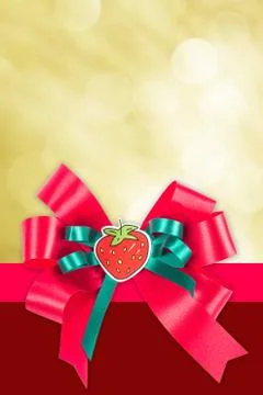 Bright bokeh background and red bow Stock Illustration