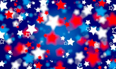 Bright bokeh background, blue, red, white, cyan, stars, many bokeh stars, blu Stock Illustration