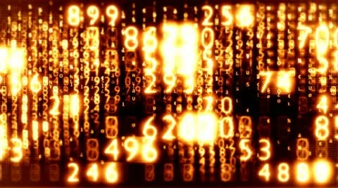 Bright bold digital numbers ( Series 24 - Version from 1 to 12 ) Stock Footage 20549318