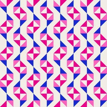 Bright bold vibrant abstract geometric quilt seamless vector pattern, color b Illustrazione stock