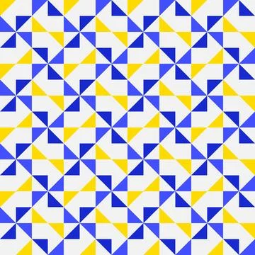 Bright bold vibrant abstract geometric quilt seamless vector pattern, color b Illustrazione stock