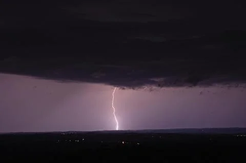 Bright bolt of lightning Stock Photos