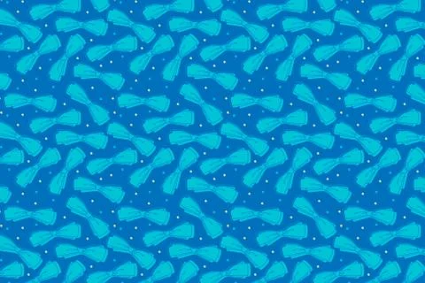 Bright bow pattern. Festive blue bow background Stock Illustration