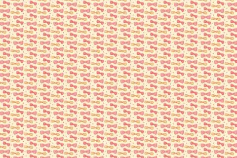 Bright bows pattern. Festive pink background イラスト素材