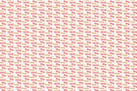 Bright bows pattern. Festive pink background Stock Illustration