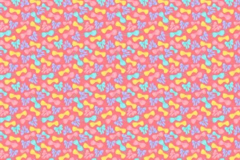 Bright bows pattern. Festive pink background Illustrazione stock