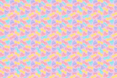 Bright bows pattern. Festive pink background Stock Illustration