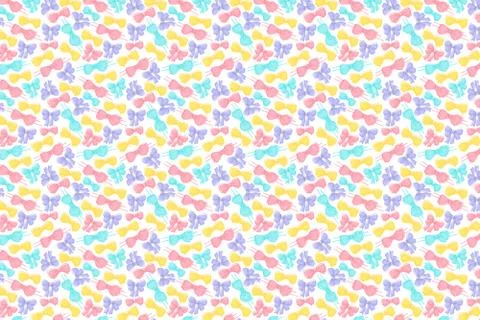 Bright bows pattern. Festive pink background イラスト素材