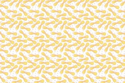 Bright bows pattern. Festive yellow background Illustrazione stock