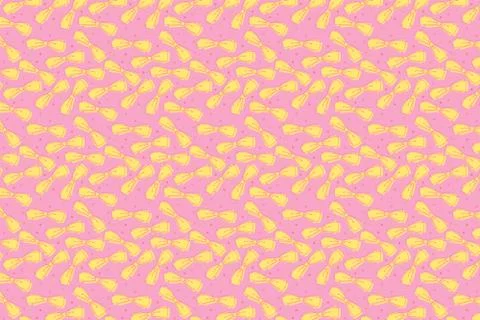 Bright bows pattern. Festive yellow pink background イラスト素材
