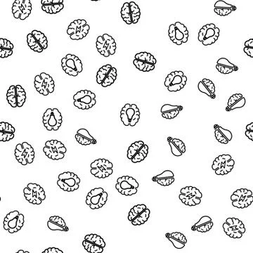 Bright Brain Activity Seamless Pattern Vector Stockillustratie