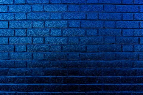 Bright brick texture blue gradient background. Stock Photos